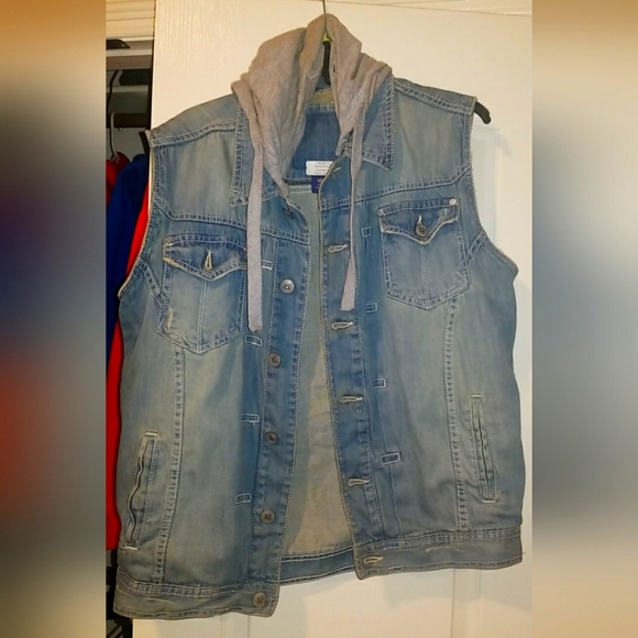 Vintage Chicago Bulls Denim vest Hoodie Jacket M - Picture 6 of 7